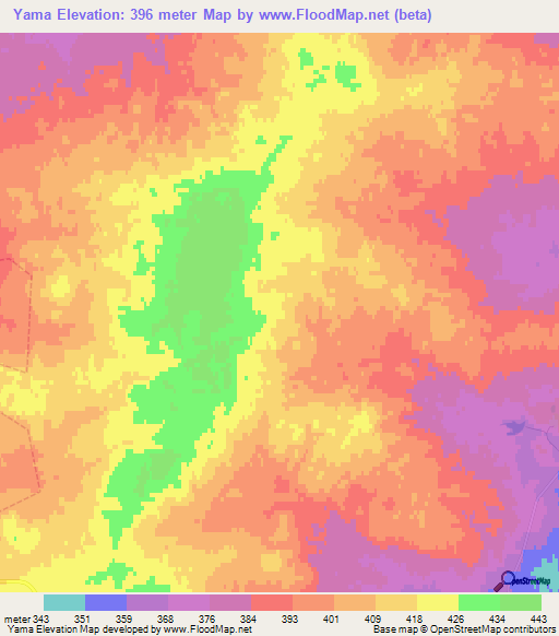 Yama,Russia Elevation Map