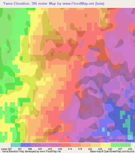 Yama,Russia Elevation Map