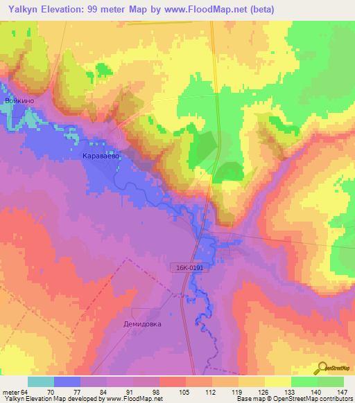 Yalkyn,Russia Elevation Map