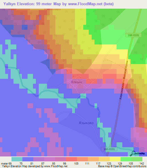 Yalkyn,Russia Elevation Map