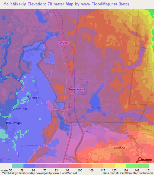 Yal'chikskiy,Russia Elevation Map