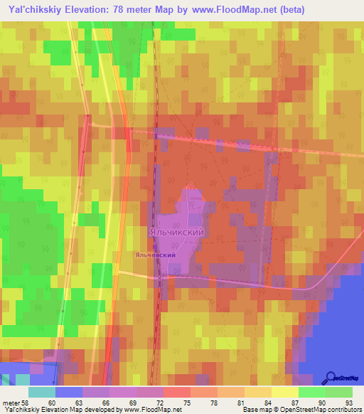 Yal'chikskiy,Russia Elevation Map