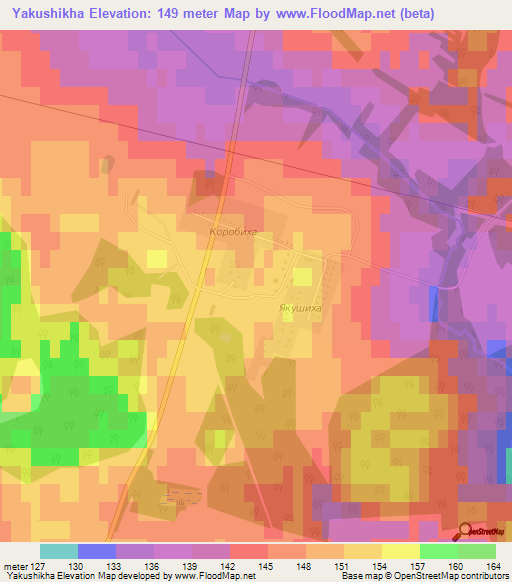 Yakushikha,Russia Elevation Map