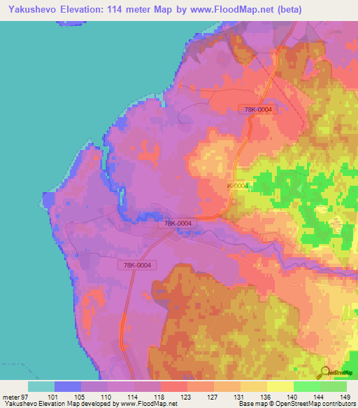 Yakushevo,Russia Elevation Map