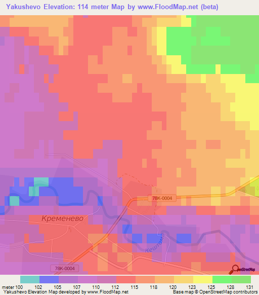 Yakushevo,Russia Elevation Map