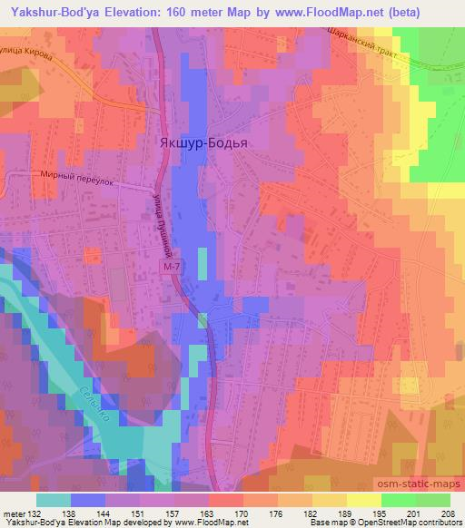 Yakshur-Bod'ya,Russia Elevation Map