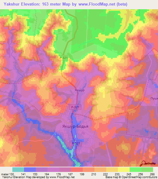 Yakshur,Russia Elevation Map