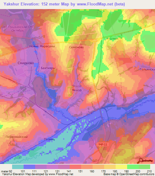 Yakshur,Russia Elevation Map