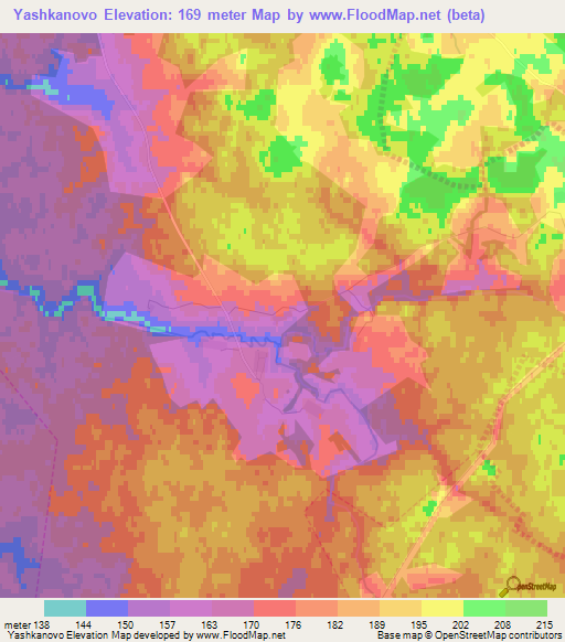 Yashkanovo,Russia Elevation Map