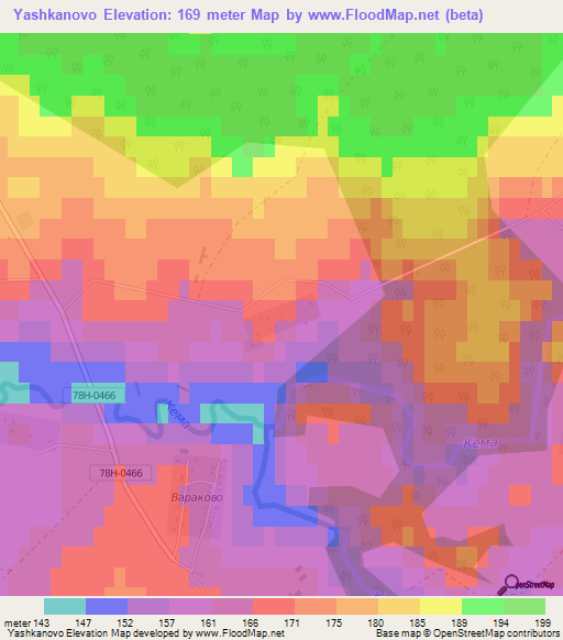 Yashkanovo,Russia Elevation Map