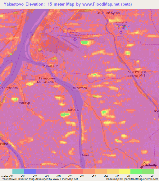 Yaksatovo,Russia Elevation Map