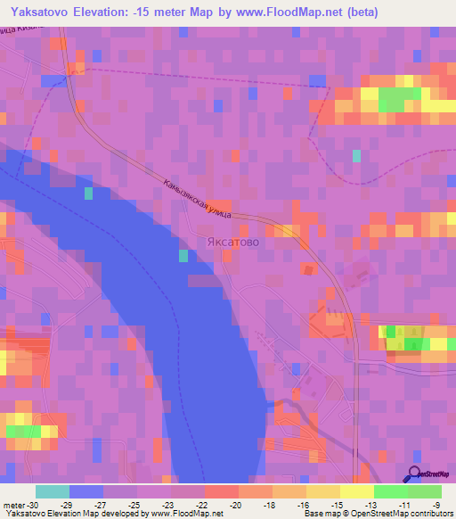 Yaksatovo,Russia Elevation Map