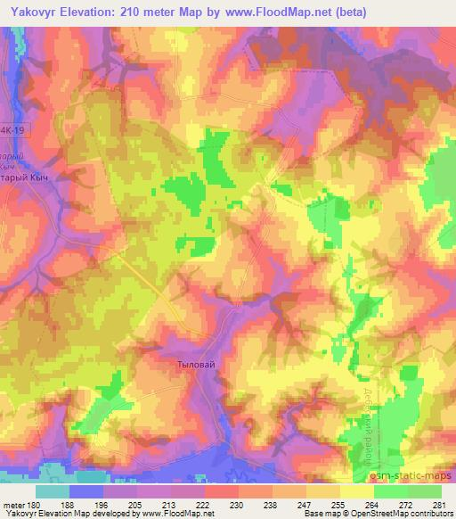 Yakovyr,Russia Elevation Map