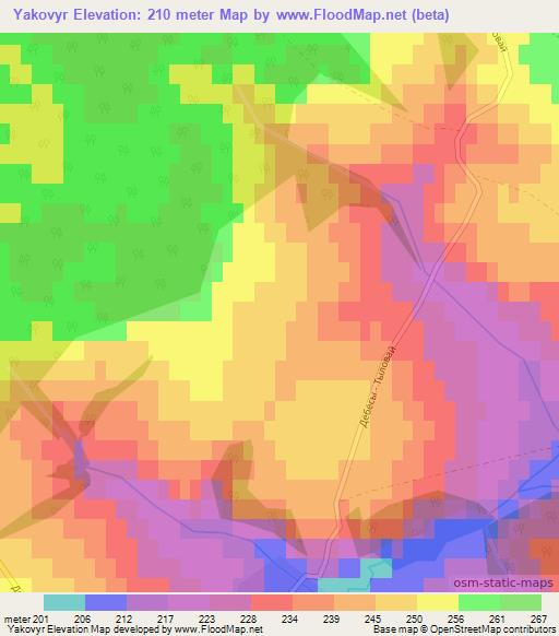 Yakovyr,Russia Elevation Map