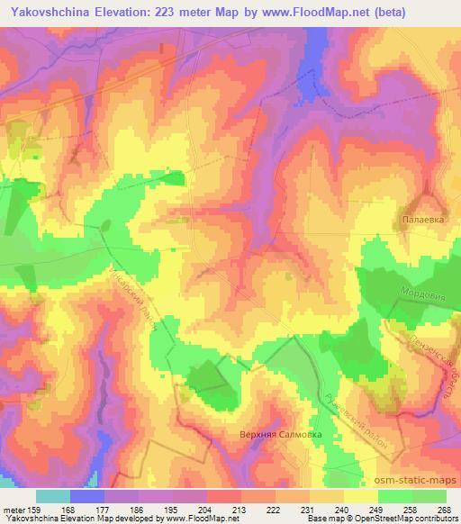 Yakovshchina,Russia Elevation Map