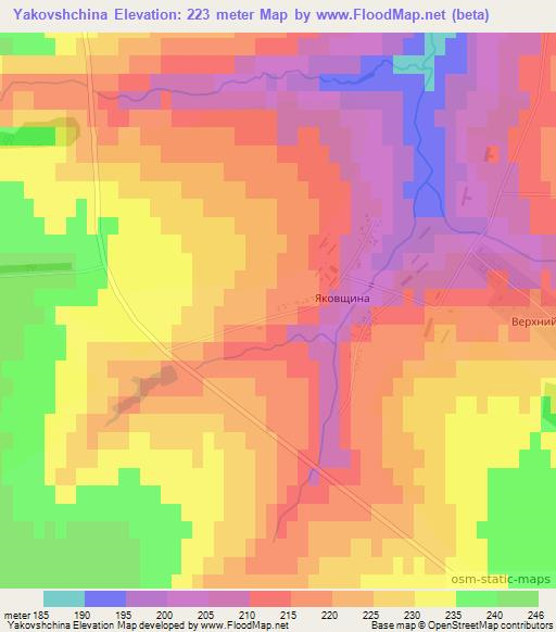 Yakovshchina,Russia Elevation Map