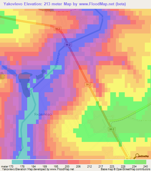 Yakovlevo,Russia Elevation Map