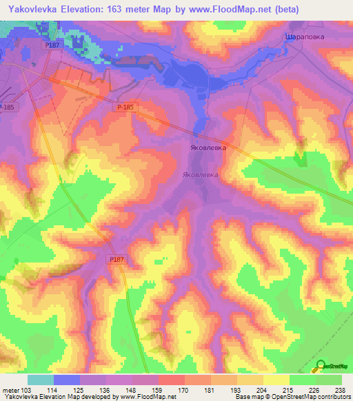 Yakovlevka,Russia Elevation Map