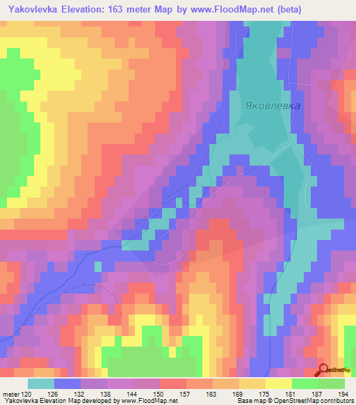 Yakovlevka,Russia Elevation Map