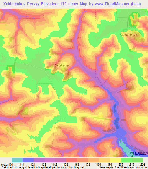 Yakimenkov Pervyy,Russia Elevation Map