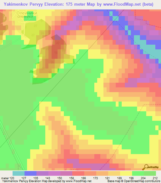 Yakimenkov Pervyy,Russia Elevation Map