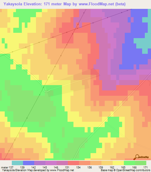 Yakaysola,Russia Elevation Map