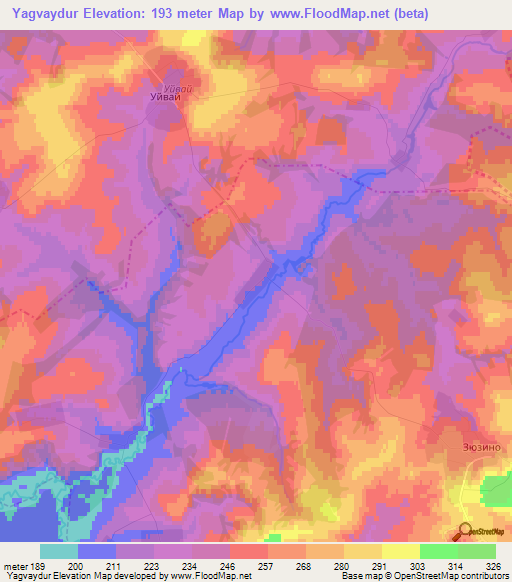 Yagvaydur,Russia Elevation Map