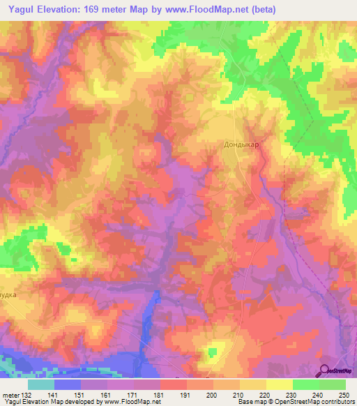 Yagul,Russia Elevation Map