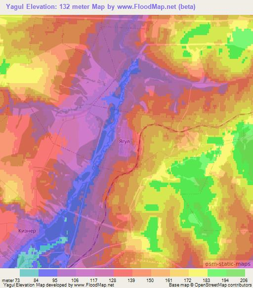 Yagul,Russia Elevation Map