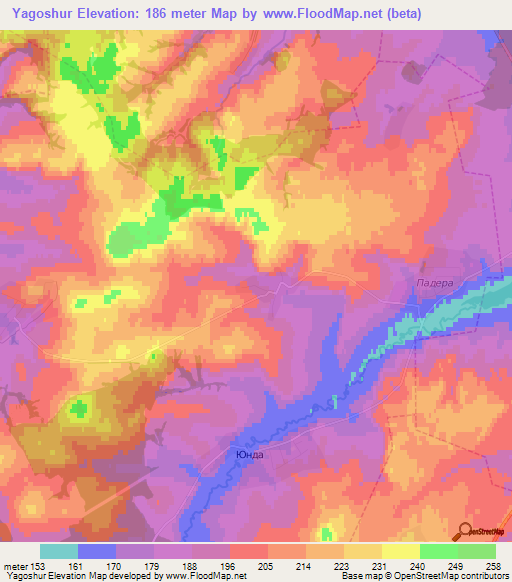 Yagoshur,Russia Elevation Map