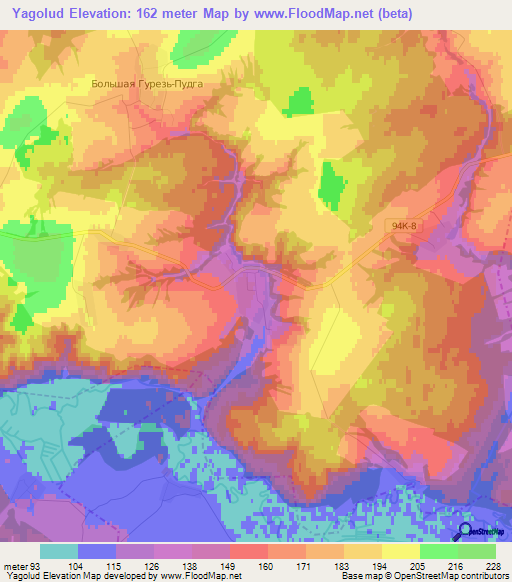 Yagolud,Russia Elevation Map