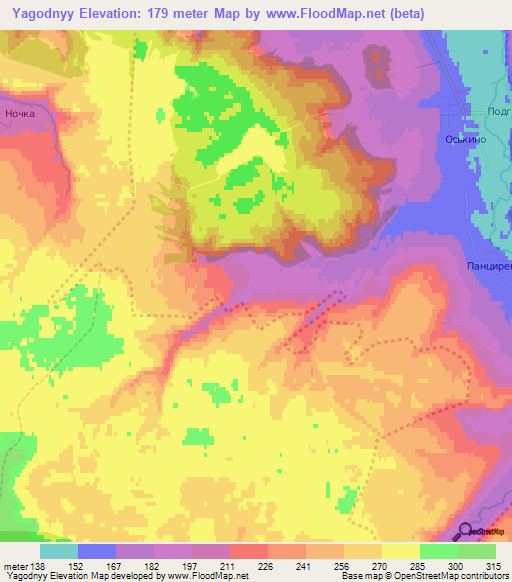 Yagodnyy,Russia Elevation Map