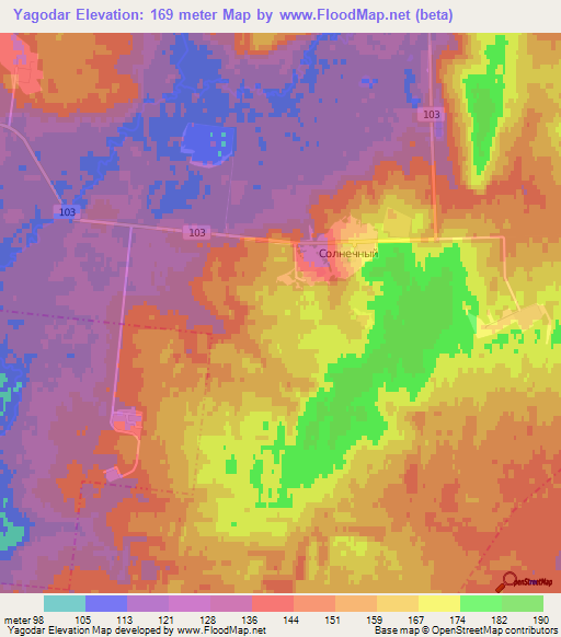 Yagodar,Russia Elevation Map