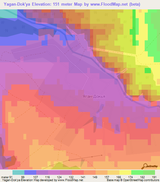 Yagan-Dok'ya,Russia Elevation Map