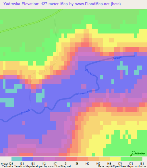 Yadrovka,Russia Elevation Map