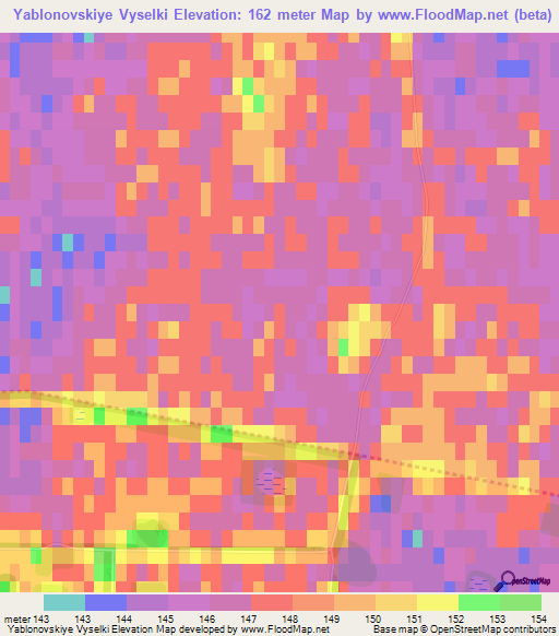 Yablonovskiye Vyselki,Russia Elevation Map