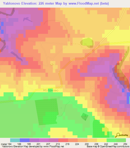 Yablonovo,Russia Elevation Map