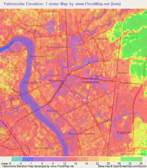 Yablonovka,Russia Elevation Map