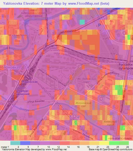 Yablonovka,Russia Elevation Map