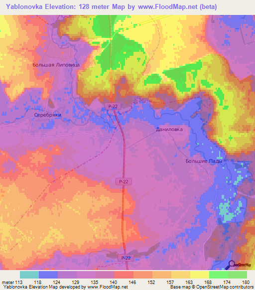 Yablonovka,Russia Elevation Map