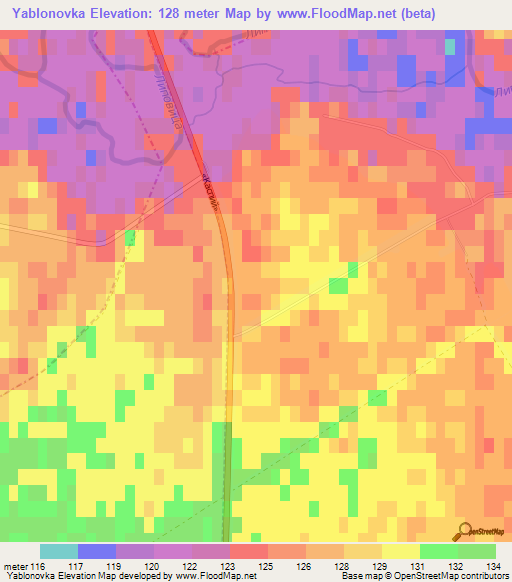 Yablonovka,Russia Elevation Map