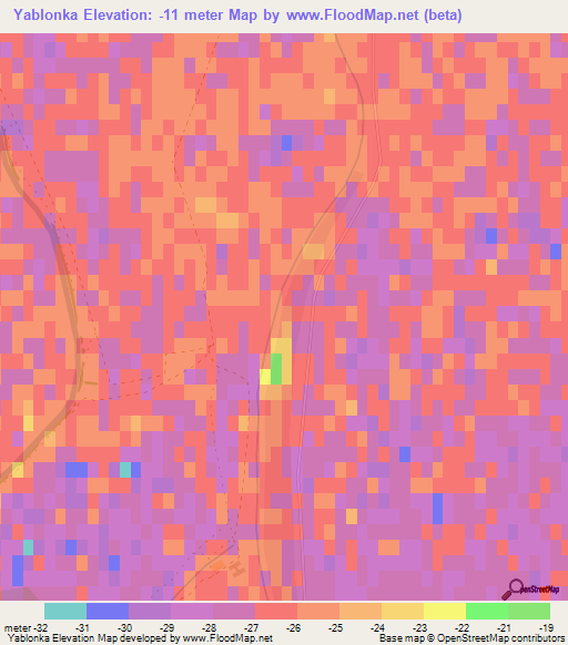 Yablonka,Russia Elevation Map