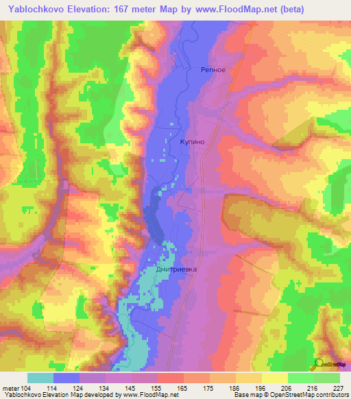 Yablochkovo,Russia Elevation Map