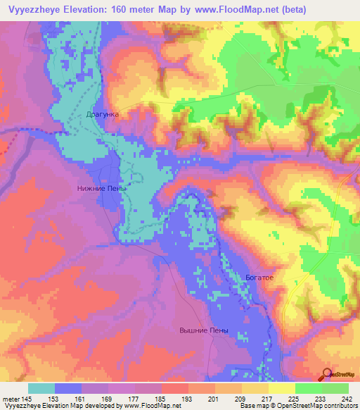 Vyyezzheye,Russia Elevation Map