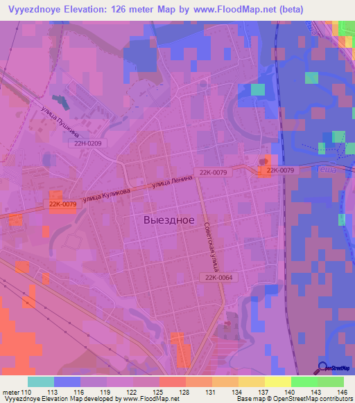 Vyyezdnoye,Russia Elevation Map