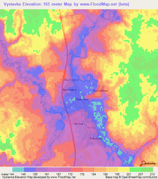 Vystavka,Russia Elevation Map