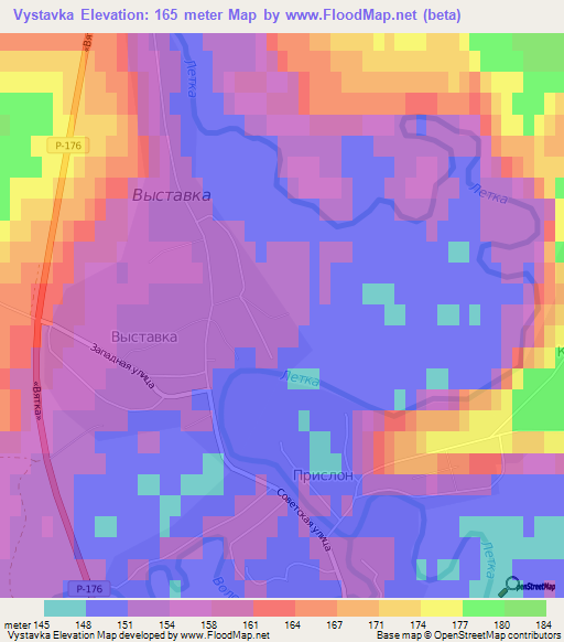 Vystavka,Russia Elevation Map