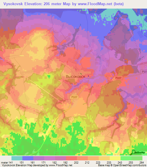 Vysokovsk,Russia Elevation Map