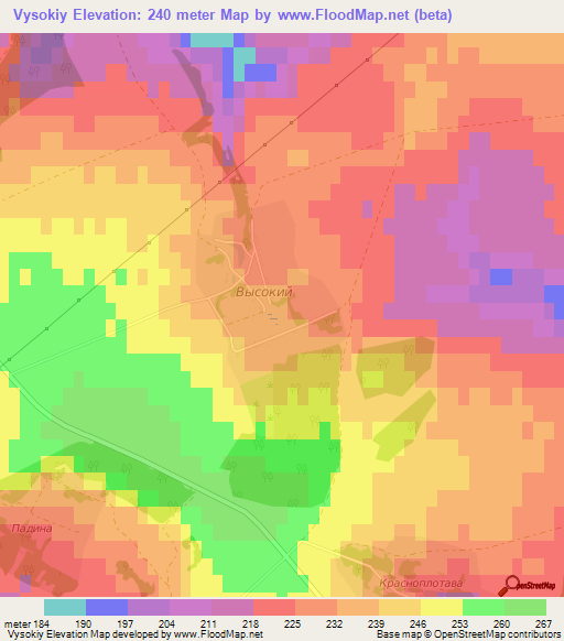 Vysokiy,Russia Elevation Map