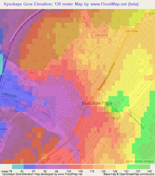 Vysokaya Gora,Russia Elevation Map